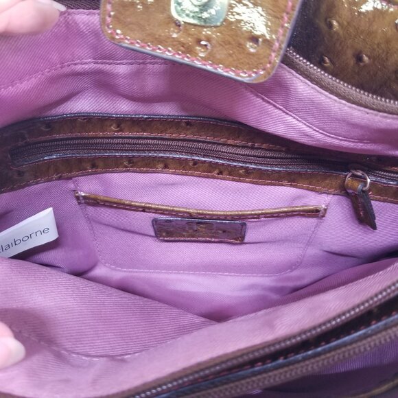Liz Claiborne Faux Ostrich Handbag - Picture 5 of 6